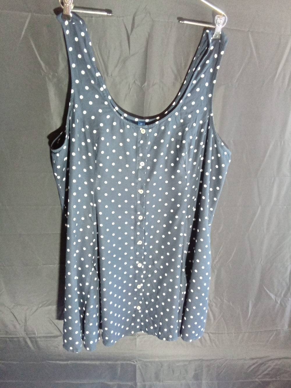 Old Navy Navy Blue Polka Dot Button-Front Dress Or Tank.